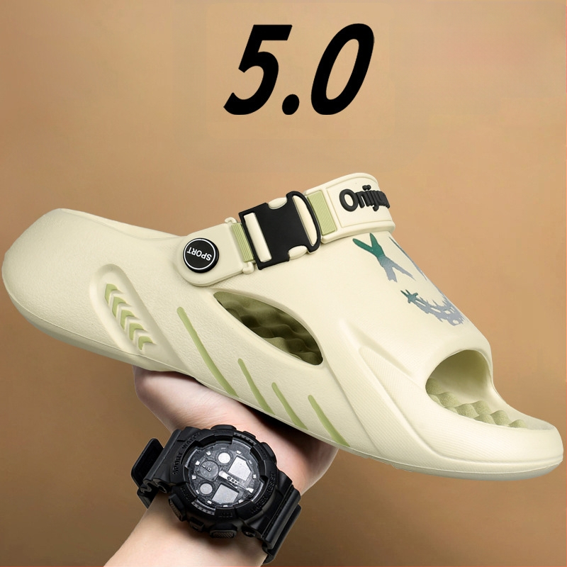 Férfi lábmasszázs papucsok, divatos nyári külső viselet, csúszásgátló, szagtalanító, kaki-érzést csökkentő sport vastag talpú, nagy méretű strandszandálok