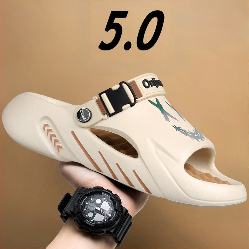 Férfi lábmasszázs papucsok, divatos nyári külső viselet, csúszásgátló, szagtalanító, kaki-érzést csökkentő sport vastag talpú, nagy méretű strandszandálok