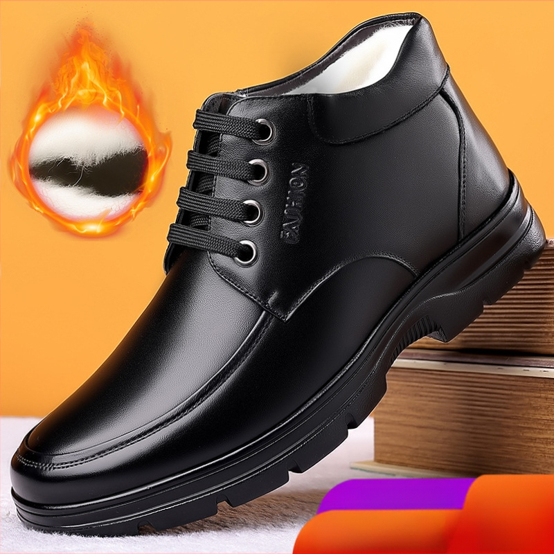 Talvised puuvillase polstriga meeste kingad, fliisvoodriga, paksu villaga soojad paeltega isakingad, nahkkingad meestele, punased otseülekandega pluss-suuruses meeste kingad