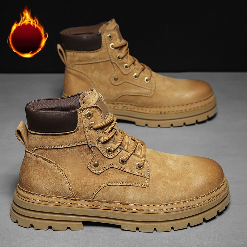 Martin csizma férfi rövid csizma brit stílusú ősszel és télen Új stílusú munkaruha csizma divatos sokoldalú koreai stílusú magas szárú rebarbara csizma divatos