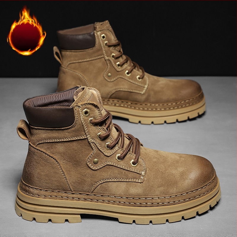 Martin csizma férfi rövid csizma brit stílusú ősszel és télen Új stílusú munkaruha csizma divatos sokoldalú koreai stílusú magas szárú rebarbara csizma divatos