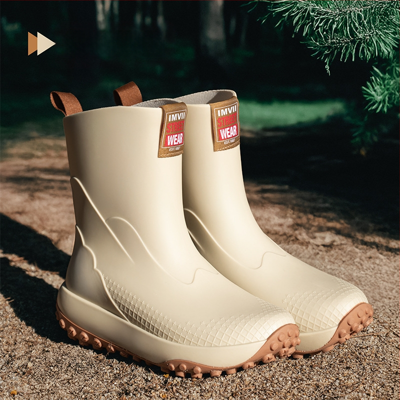 2025. aasta uued meeste poolsäärekõrgused kummist saapad, moekad ja mitmekülgsed libisemiskindlad veekindlad kingad õue, kerged ja lihtsad kummist kingad, meeste kummist saapad