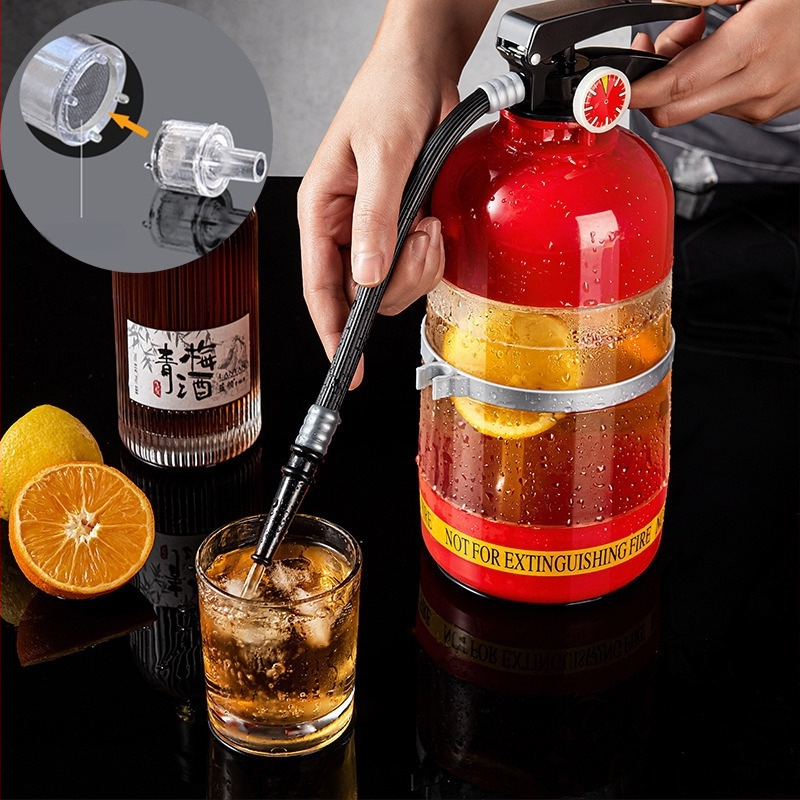 Grynasis raudonas kūrybinis alaus statinės rankinis slėgio gesintuvas vyno patranka alaus aparatas gėrimų statinė vyno dozatorius mini vandens dozatorius