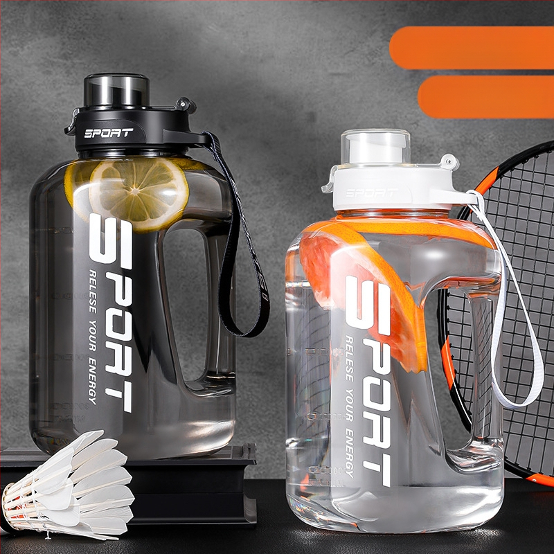 Nagy kapacitású műanyag pohár, magas hőmérsékletnek ellenálló víztartály, tonnás hordós fitnesz vízforraló, hordozható, cseppálló szívószálas űrpohár