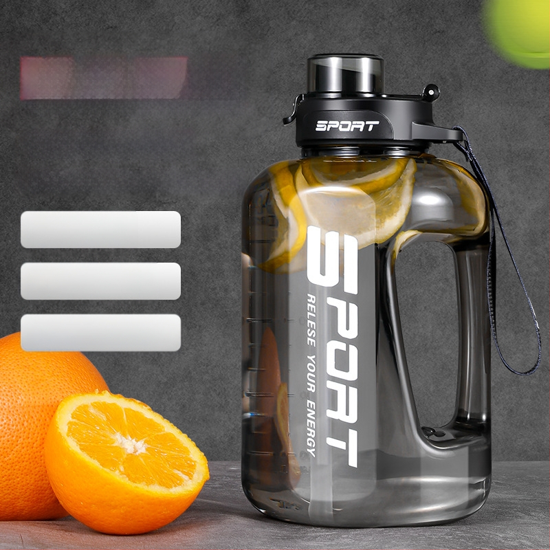 Nagy kapacitású műanyag pohár, magas hőmérsékletnek ellenálló víztartály, tonnás hordós fitnesz vízforraló, hordozható, cseppálló szívószálas űrpohár