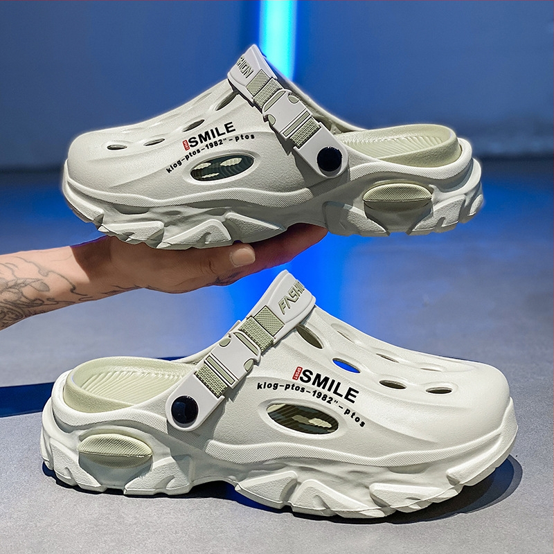 Vyriškos klumpės 2025 m. vasarai Naujos lauko paplūdimio šlepetės Universalios storapadės neslystančios dvigubos paskirties klumpės vidaus naudojimui Dropshipping