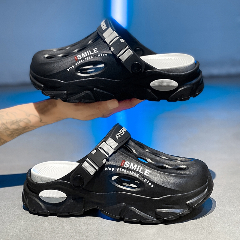 Vyriškos klumpės 2025 m. vasarai Naujos lauko paplūdimio šlepetės Universalios storapadės neslystančios dvigubos paskirties klumpės vidaus naudojimui Dropshipping