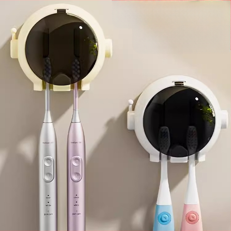 Dantų šepetėlių stovas, montuojamas ant sienos, be perforatorių, animacinis, tualeto, vonios kambario, elektrinių dantų šepetėlių sieninis stovas
