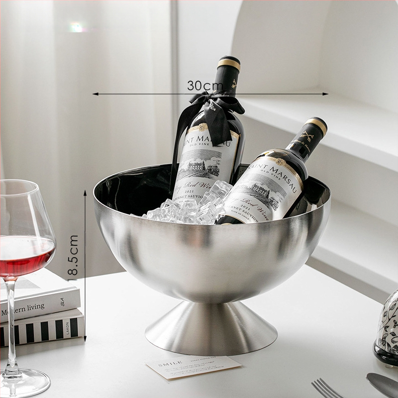 „Crossborder“ nerūdijančio plieno šampano dubenėlis, ledo kibirėlis, baras, ledo kubeliai, ledas, vynas, alus, raudonasis vynas, ledo kubeliai, ledo kibirėlis, punšo dubenėlis