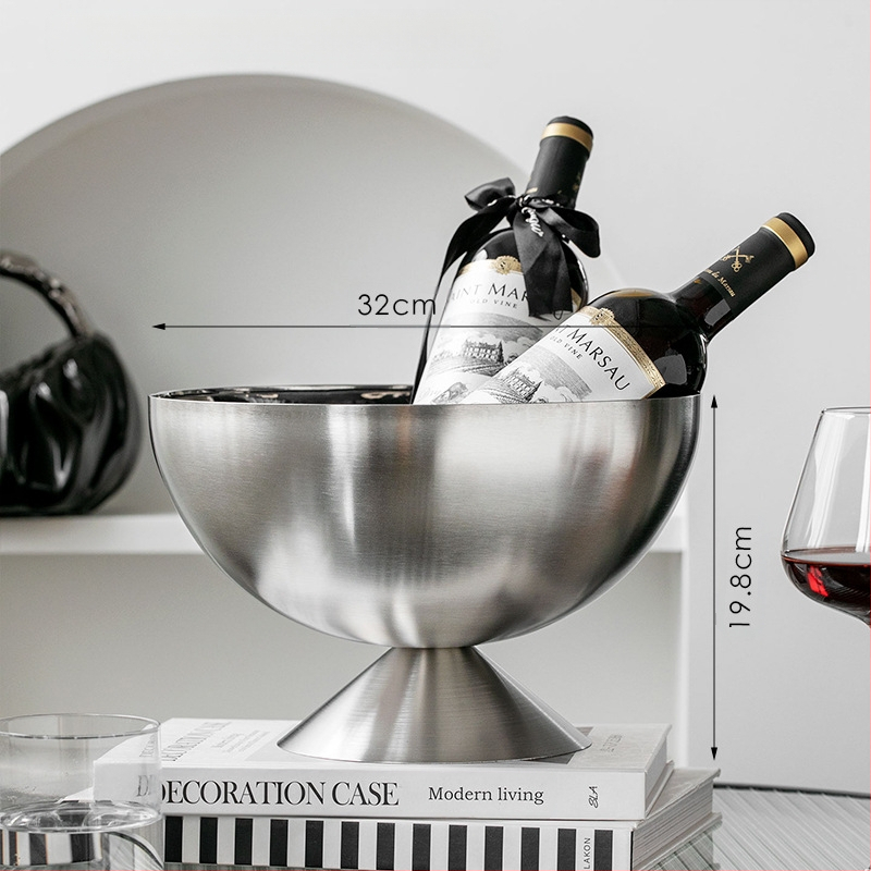 „Crossborder“ nerūdijančio plieno šampano dubenėlis, ledo kibirėlis, baras, ledo kubeliai, ledas, vynas, alus, raudonasis vynas, ledo kubeliai, ledo kibirėlis, punšo dubenėlis