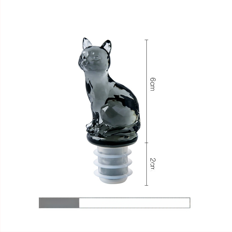 Originalus eksportuotas į Japoniją frankų katės gyvūnas kūrybingas vyno butelio kamštis namas mielas putojantis vynas uždarytas vyno katė