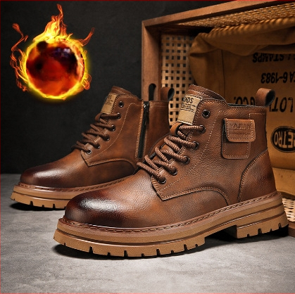 2024 m. „Martin Boots“ vyriški aukštakulniai britiško stiliaus aukštakulniai batai, vyriški juodi darbo batai, odiniai batai, vintažiniai motociklininkų batai su vilnos pamušalu.