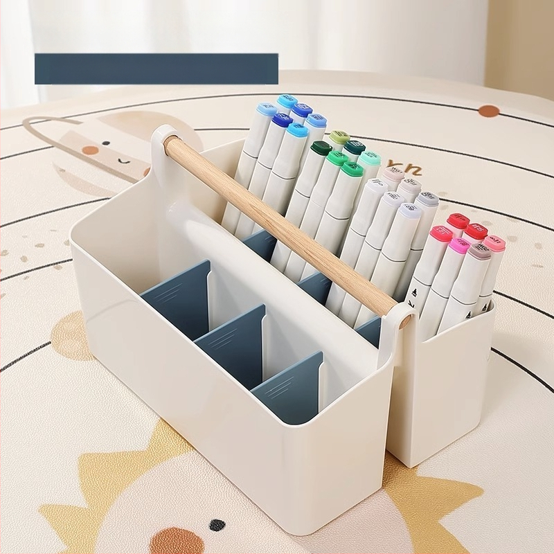 Marķēšanas pildspalvu uzglabāšanas kaste, pārnēsājama, lielas ietilpības bērnu studentu rakstāmgalds, akvareļu zīmuļu kancelejas piederumu otiņa, daudzfunkcionāls pildspalvu turētājs