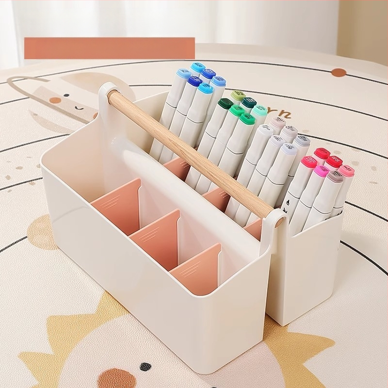 Marķēšanas pildspalvu uzglabāšanas kaste, pārnēsājama, lielas ietilpības bērnu studentu rakstāmgalds, akvareļu zīmuļu kancelejas piederumu otiņa, daudzfunkcionāls pildspalvu turētājs