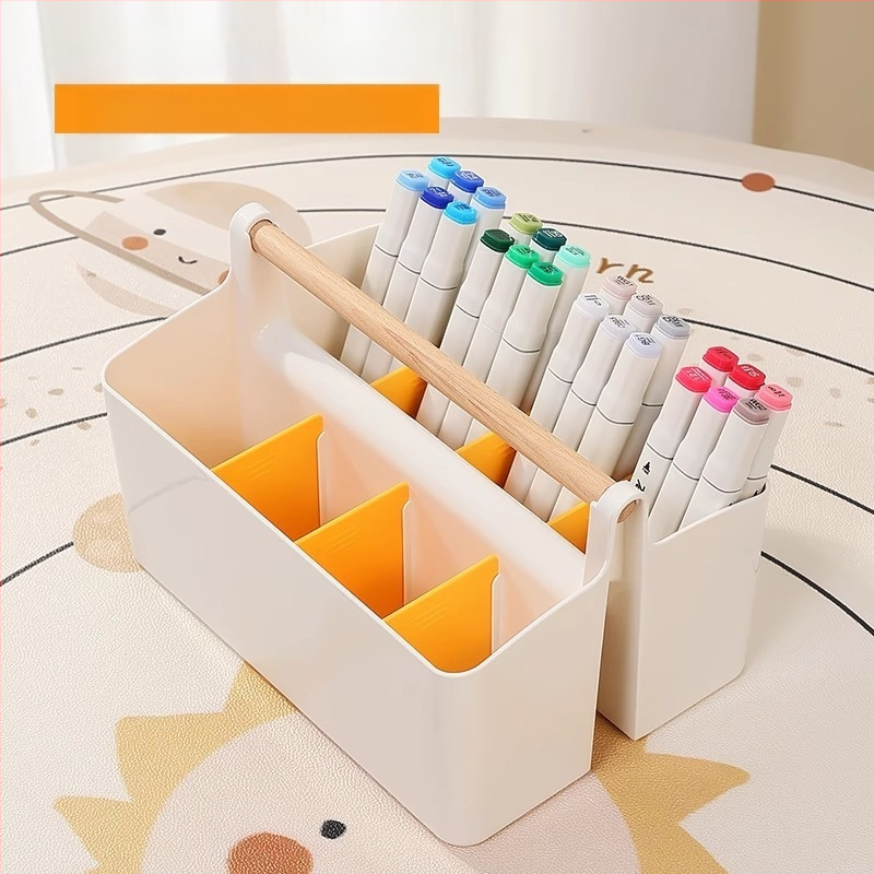 Marķēšanas pildspalvu uzglabāšanas kaste, pārnēsājama, lielas ietilpības bērnu studentu rakstāmgalds, akvareļu zīmuļu kancelejas piederumu otiņa, daudzfunkcionāls pildspalvu turētājs