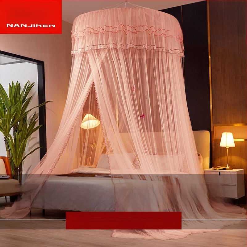 Nanjiren hercegnő stílusú szúnyogháló otthoni hálószobába, telepítés nélküli akasztós mennyezeti, magas színvonalú padlóágyfüggöny gézmintával