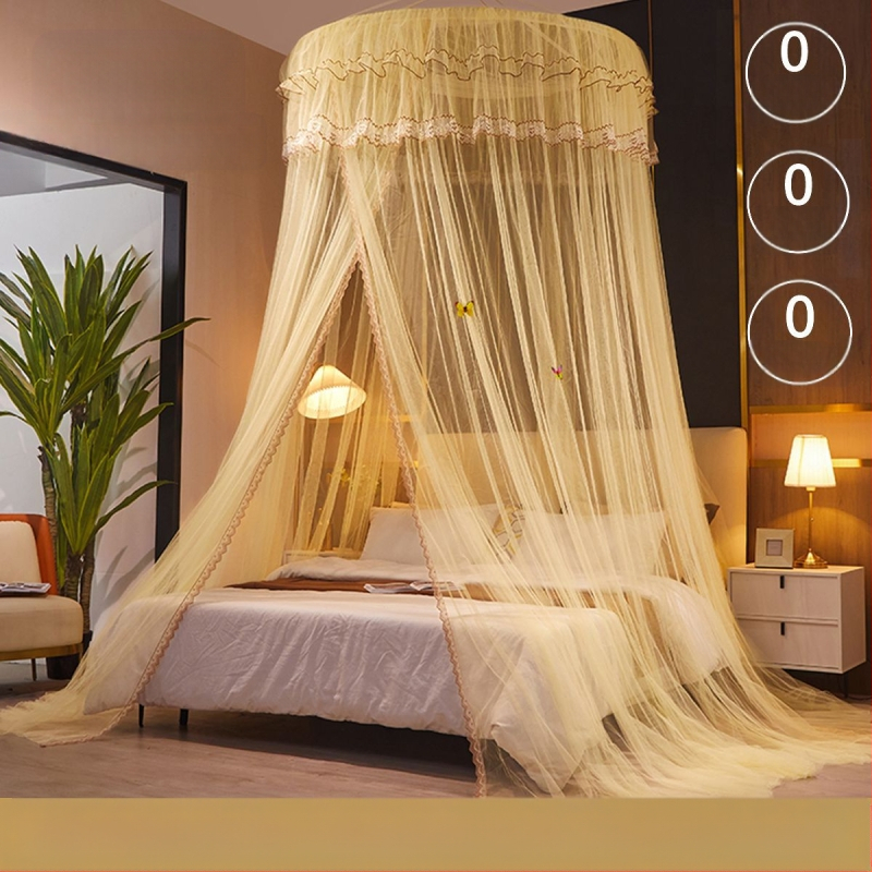 Nanjiren hercegnő stílusú szúnyogháló otthoni hálószobába, telepítés nélküli akasztós mennyezeti, magas színvonalú padlóágyfüggöny gézmintával