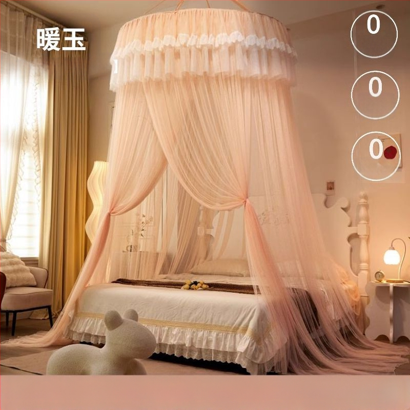 Nanjiren hercegnő stílusú szúnyogháló otthoni hálószobába, telepítés nélküli akasztós mennyezeti, magas színvonalú padlóágyfüggöny gézmintával