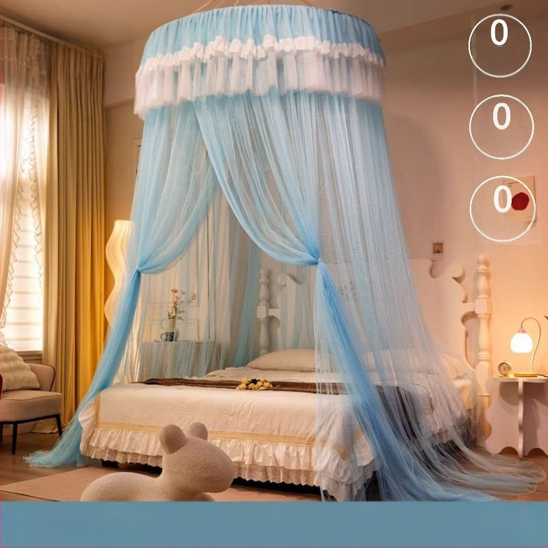 Nanjiren hercegnő stílusú szúnyogháló otthoni hálószobába, telepítés nélküli akasztós mennyezeti, magas színvonalú padlóágyfüggöny gézmintával
