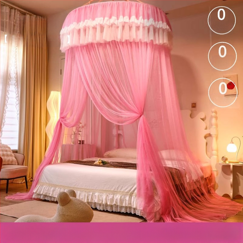 Nanjiren hercegnő stílusú szúnyogháló otthoni hálószobába, telepítés nélküli akasztós mennyezeti, magas színvonalú padlóágyfüggöny gézmintával