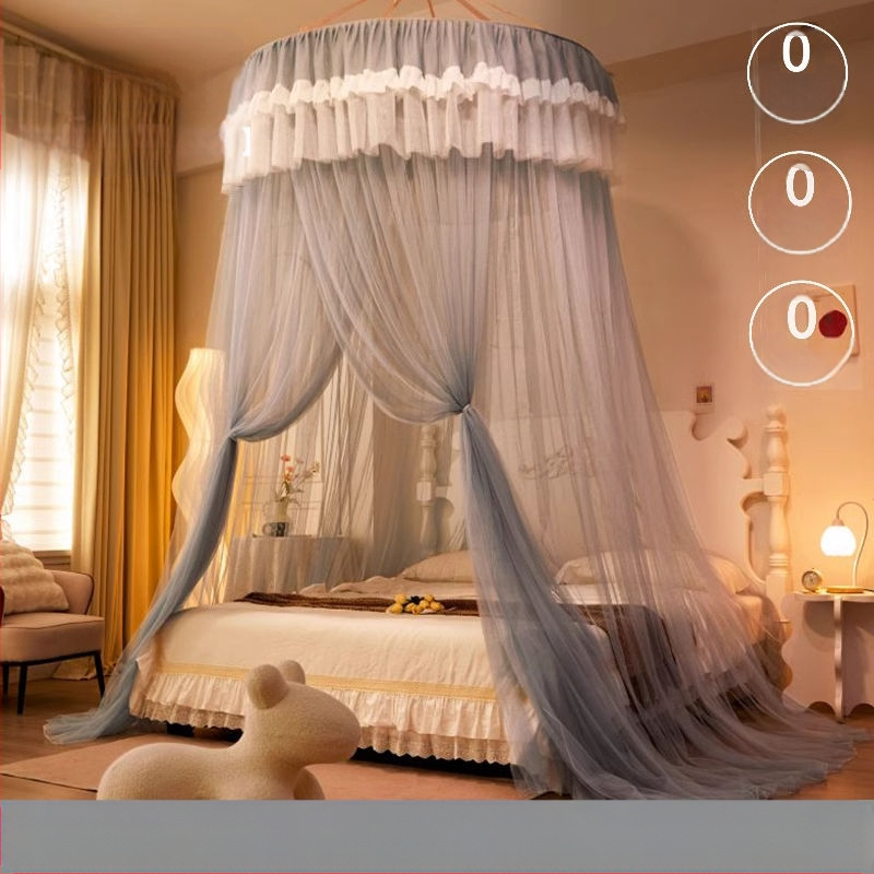 Nanjiren hercegnő stílusú szúnyogháló otthoni hálószobába, telepítés nélküli akasztós mennyezeti, magas színvonalú padlóágyfüggöny gézmintával