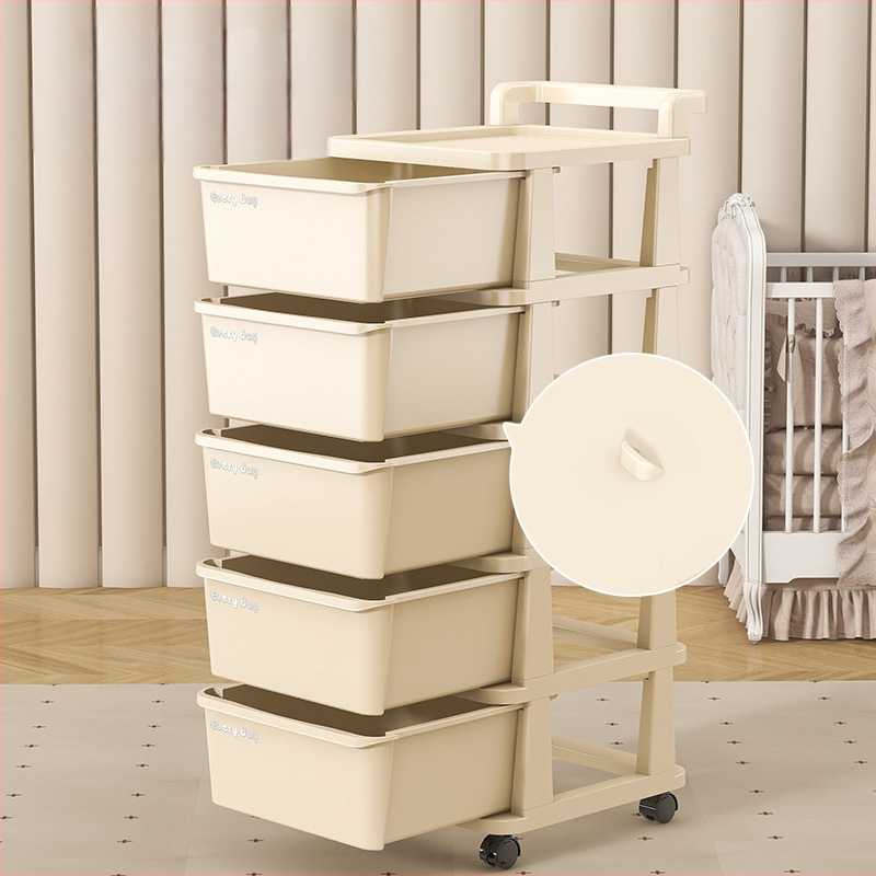Gyerekszobai kocsi tárolóállvány fiókos pelenka nyál törölköző mobil tárolószekrény uzsonna polc hordozható szekrény