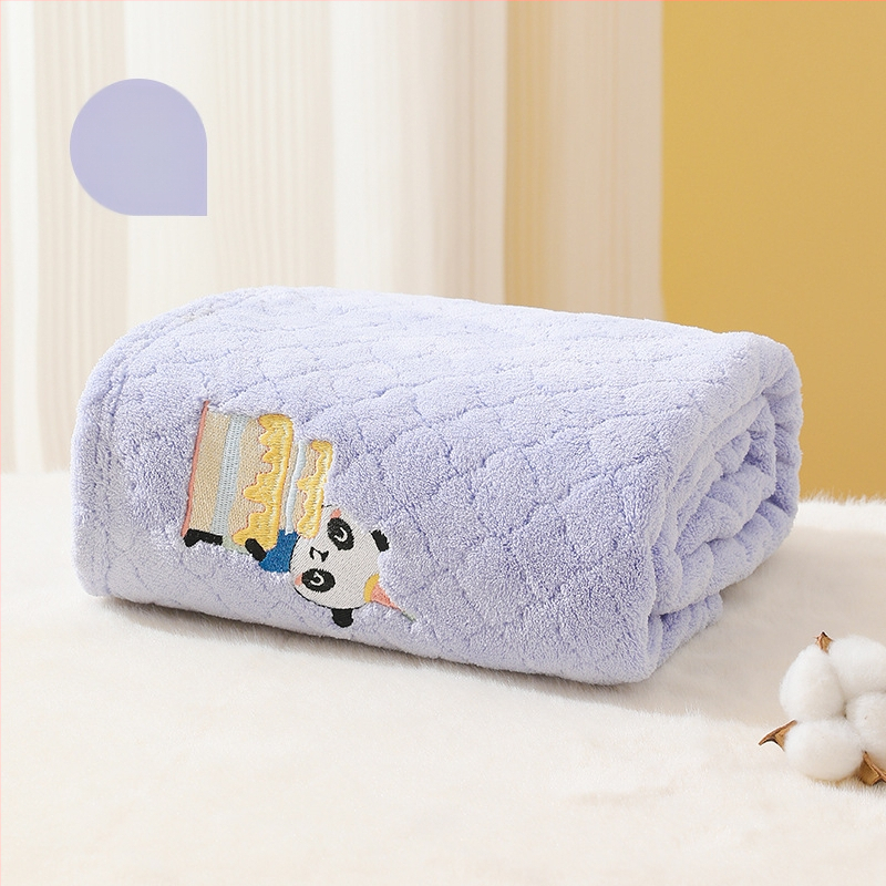 Kūdikio rankšluostis, sugeriantis koralų spalvos aksominis rankšluostis, sustorintas vaikiškas pledas, siuvinėtas su animacinių filmukų raštu, minkšta medvilnė, naujagimiui