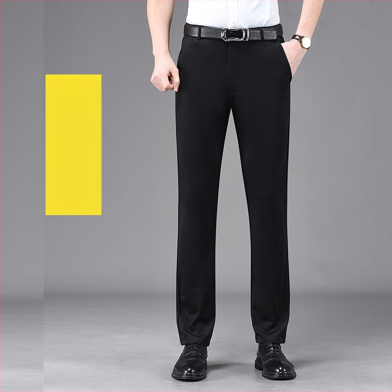 Határokon átnyúló, lezser nadrágok generációja, férfi egyenes szabású, négy évszakos, laza, vasalhatatlan hosszú nadrág, rugalmas öltönynadrág