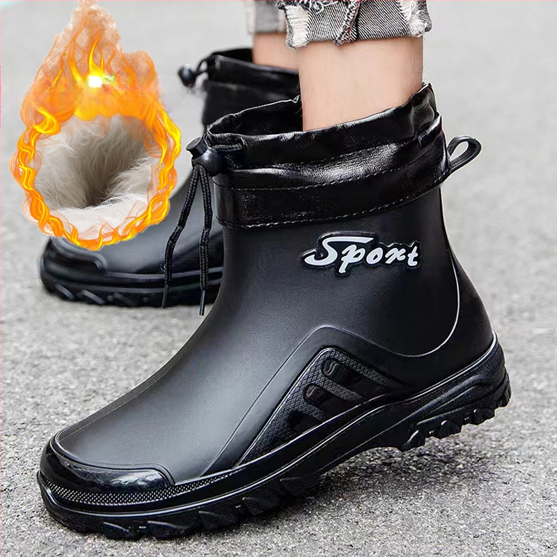 Saksa kummikud meeste moekad libisemiskindlad poolsääreni kummikud uued kaasavõetavad jalgrattajalatsid ehitusplatsidele kalapüügiks ja veesussid