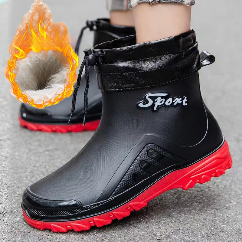 Saksa kummikud meeste moekad libisemiskindlad poolsääreni kummikud uued kaasavõetavad jalgrattajalatsid ehitusplatsidele kalapüügiks ja veesussid