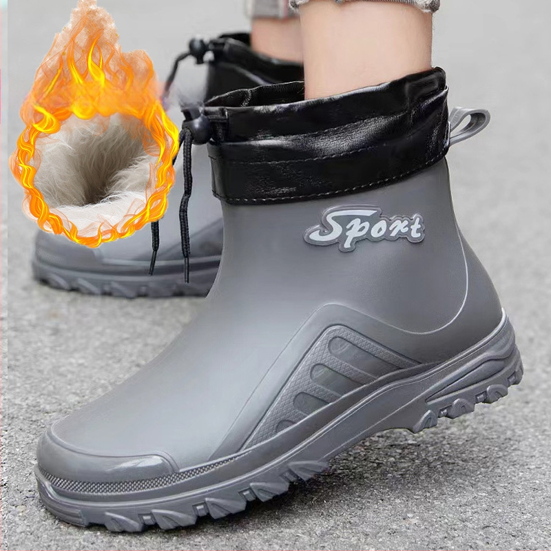 Saksa kummikud meeste moekad libisemiskindlad poolsääreni kummikud uued kaasavõetavad jalgrattajalatsid ehitusplatsidele kalapüügiks ja veesussid