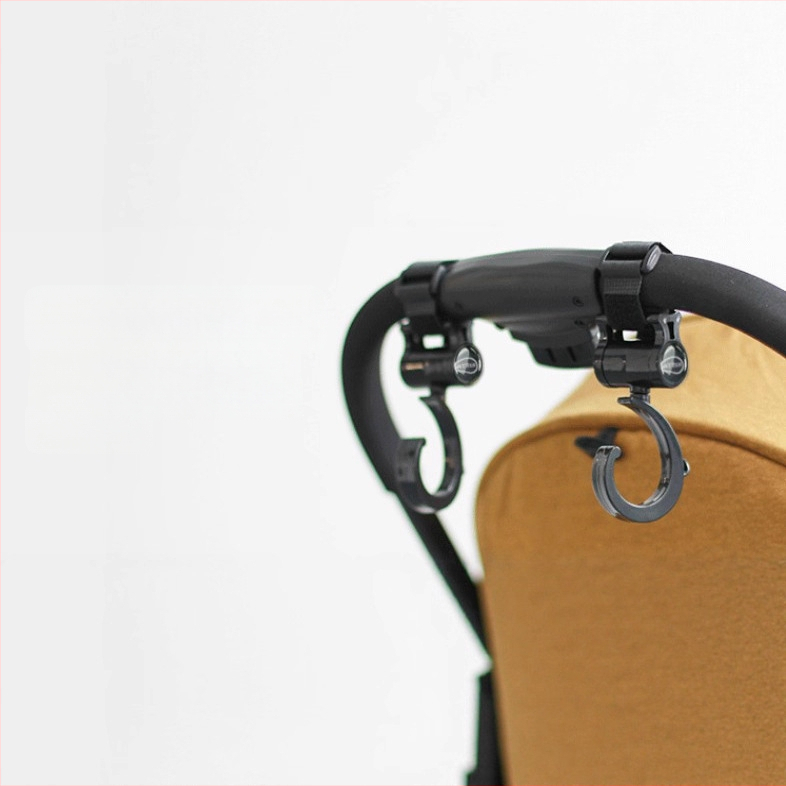 Jalutuskäru konks, laste jalutuskäru konksu lisatarvik, 360-kraadine pöörlev suur konks, vihmavarju jalutuskäru takjakinnitusega konks, 2 tk