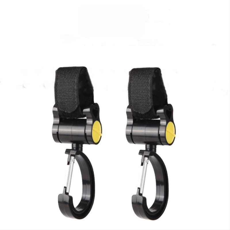 Jalutuskäru konks, laste jalutuskäru konksu lisatarvik, 360-kraadine pöörlev suur konks, vihmavarju jalutuskäru takjakinnitusega konks, 2 tk