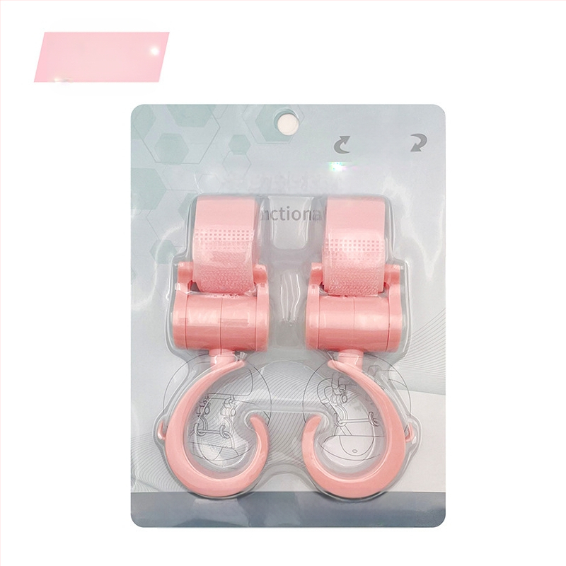 Jalutuskäru konks, laste jalutuskäru konksu lisatarvik, 360-kraadine pöörlev suur konks, vihmavarju jalutuskäru takjakinnitusega konks, 2 tk