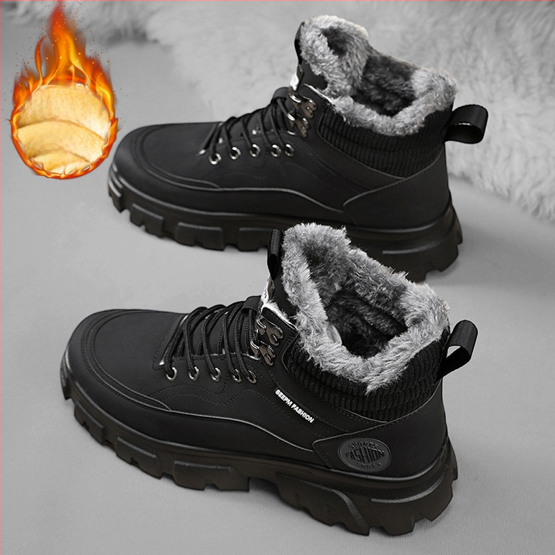 Kirde suured puuvillased kingad meeste talvised fliisvoodriga paksendatud soojad talvekingad Martin saapad meeste lumesaapad