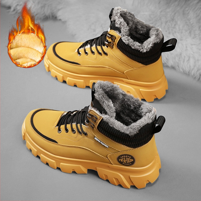 Kirde suured puuvillased kingad meeste talvised fliisvoodriga paksendatud soojad talvekingad Martin saapad meeste lumesaapad