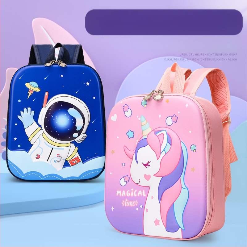 Jauna bērnudārza skolas soma multfilmu nāriņas cietā apvalka bērnu mugursoma 3-6 gadus veciem zēniem un meitenēm, moderna 5