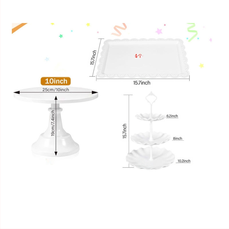Europietiško stiliaus trijų sluoksnių vaisių lėkštė popietės arbatai užkandžių padėklas, desertų stalas, tortų stovas, tortų derinys