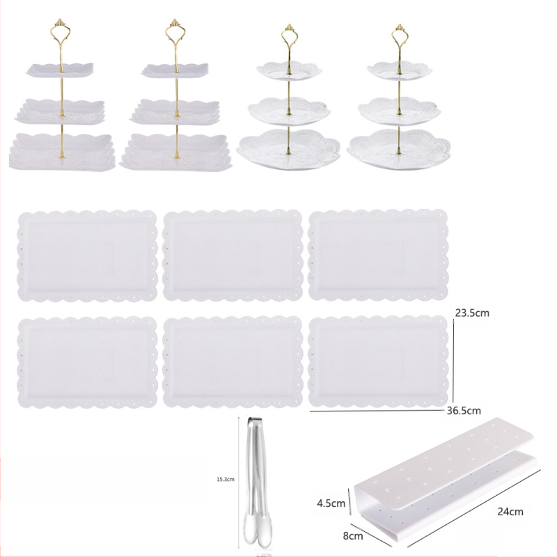 Europietiško stiliaus trijų sluoksnių vaisių lėkštė popietės arbatai užkandžių padėklas, desertų stalas, tortų stovas, tortų derinys