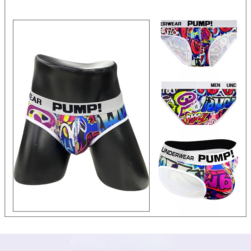 Ploni apatiniai su pumpukais, žemo liemens, aptempti, sėdmenis pakeliantys, madingi spalvų blokų vyriški sportiniai apatiniai, eksportuojamas vienas krepšys.