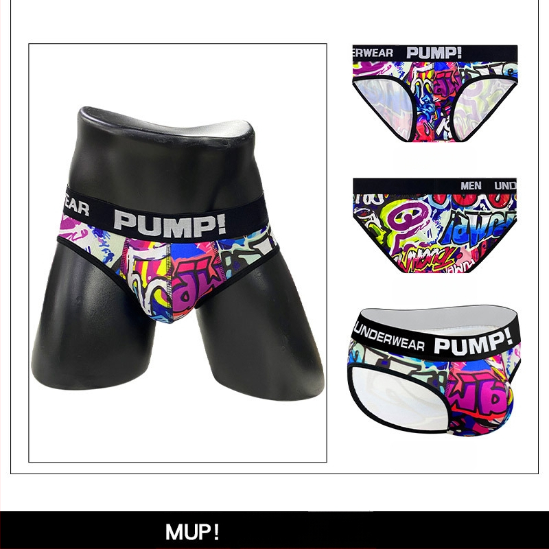 Ploni apatiniai su pumpukais, žemo liemens, aptempti, sėdmenis pakeliantys, madingi spalvų blokų vyriški sportiniai apatiniai, eksportuojamas vienas krepšys.