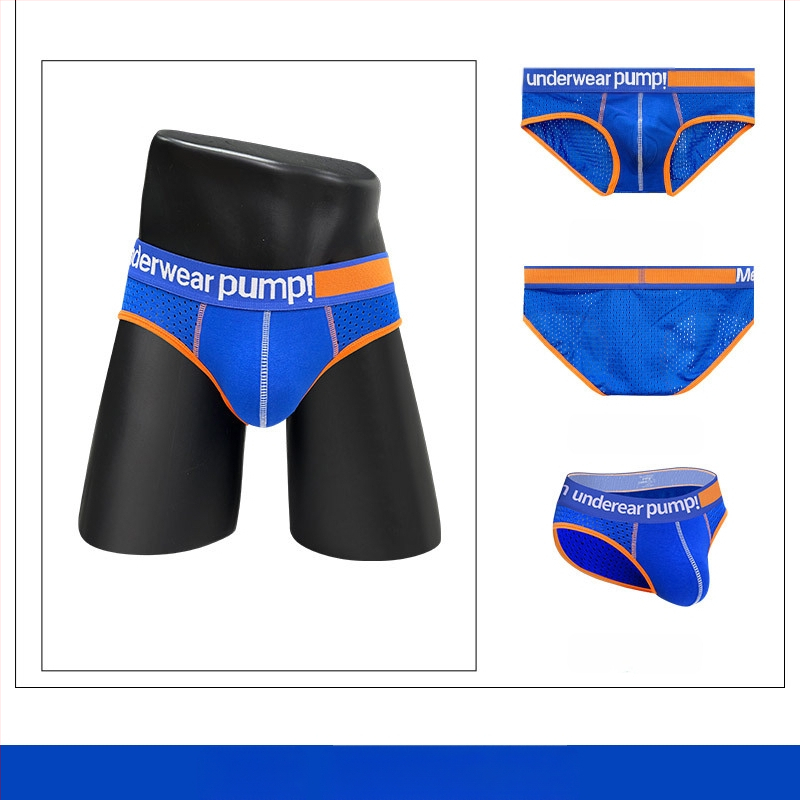 Ploni apatiniai su pumpukais, žemo liemens, aptempti, sėdmenis pakeliantys, madingi spalvų blokų vyriški sportiniai apatiniai, eksportuojamas vienas krepšys.