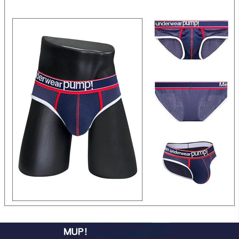 Ploni apatiniai su pumpukais, žemo liemens, aptempti, sėdmenis pakeliantys, madingi spalvų blokų vyriški sportiniai apatiniai, eksportuojamas vienas krepšys.