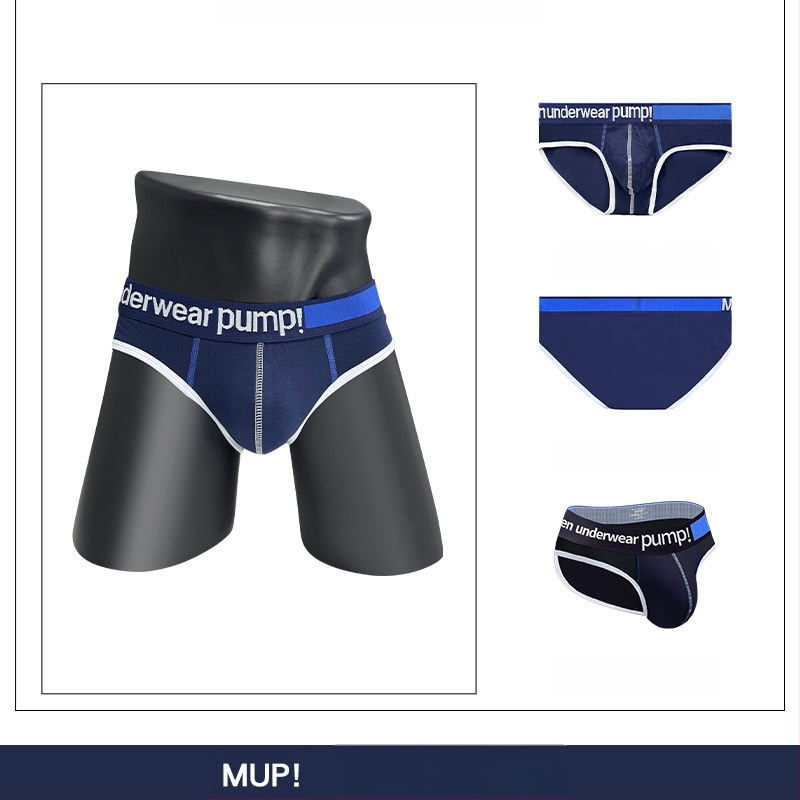 Ploni apatiniai su pumpukais, žemo liemens, aptempti, sėdmenis pakeliantys, madingi spalvų blokų vyriški sportiniai apatiniai, eksportuojamas vienas krepšys.