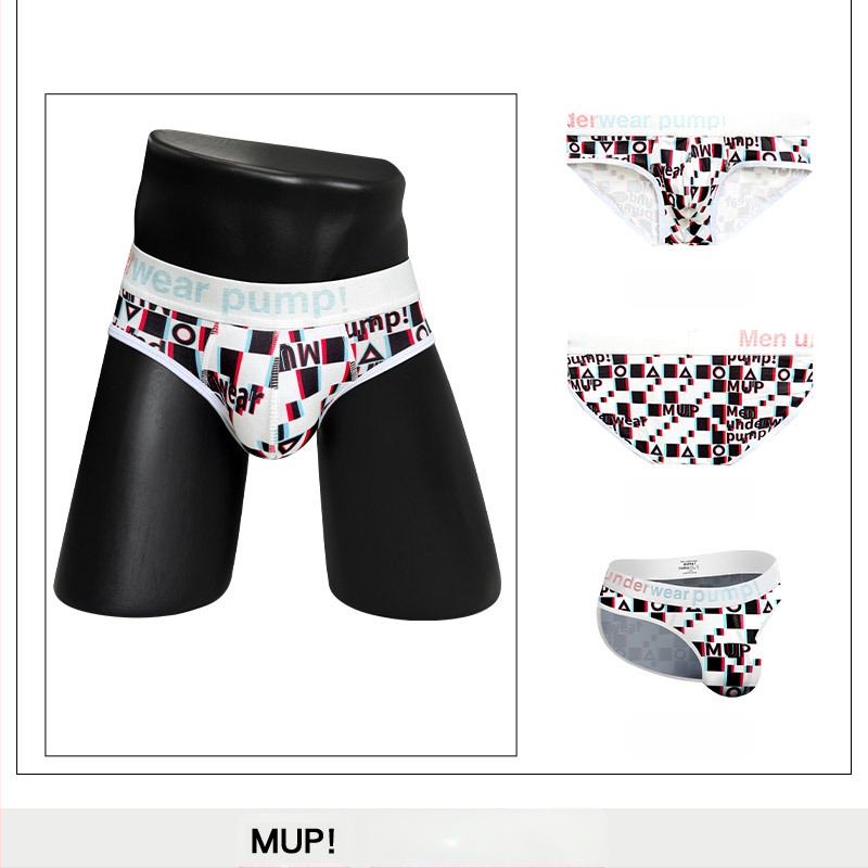 Ploni apatiniai su pumpukais, žemo liemens, aptempti, sėdmenis pakeliantys, madingi spalvų blokų vyriški sportiniai apatiniai, eksportuojamas vienas krepšys.