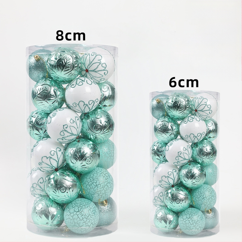 [Išskirtinė kruopščiai atrinkta] Šventinės dekoracijos Kalėdiniai kamuoliukai Kalėdų eglutės pakabukai Dovanų dėžutė Žolės šilko skaidrūs dažyti kamuoliukai