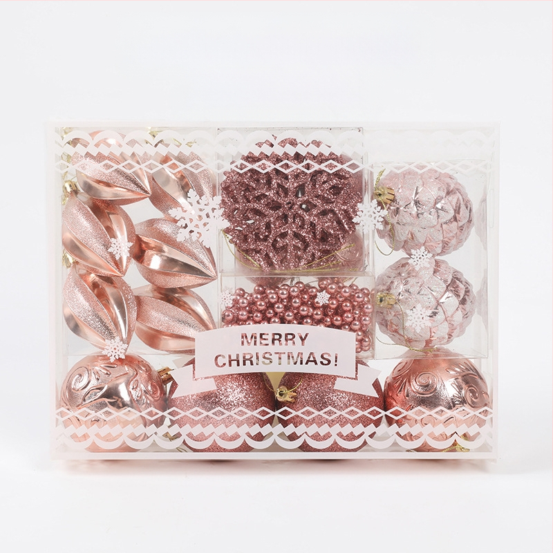 [Išskirtinė kruopščiai atrinkta] Šventinės dekoracijos Kalėdiniai kamuoliukai Kalėdų eglutės pakabukai Dovanų dėžutė Žolės šilko skaidrūs dažyti kamuoliukai