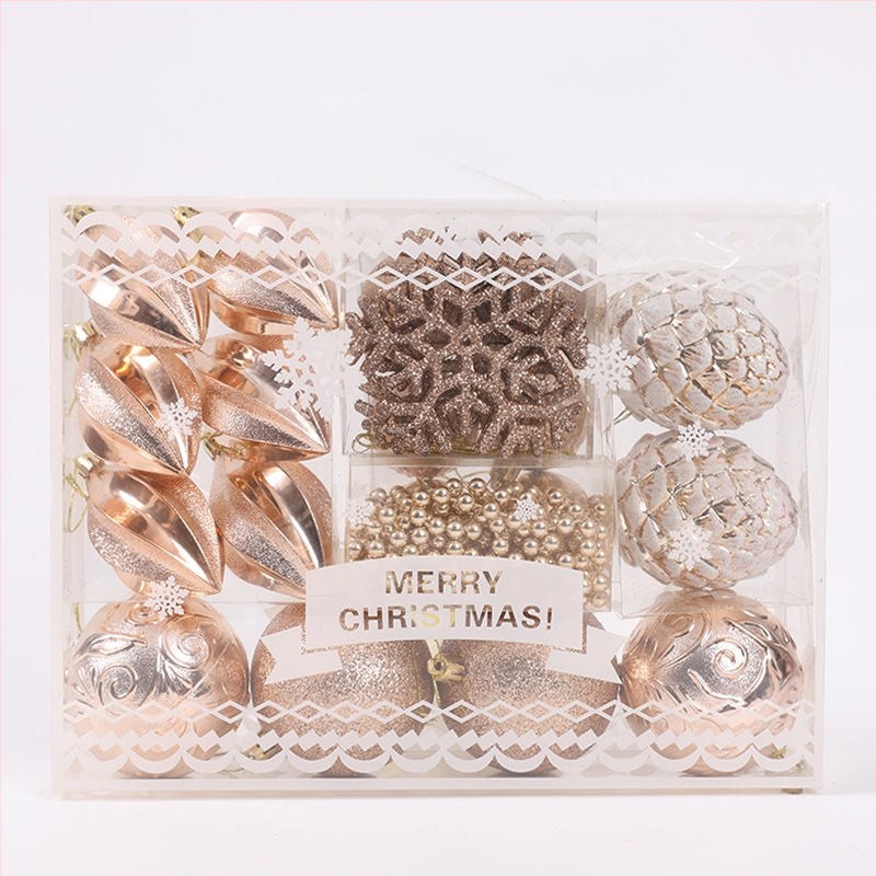[Išskirtinė kruopščiai atrinkta] Šventinės dekoracijos Kalėdiniai kamuoliukai Kalėdų eglutės pakabukai Dovanų dėžutė Žolės šilko skaidrūs dažyti kamuoliukai