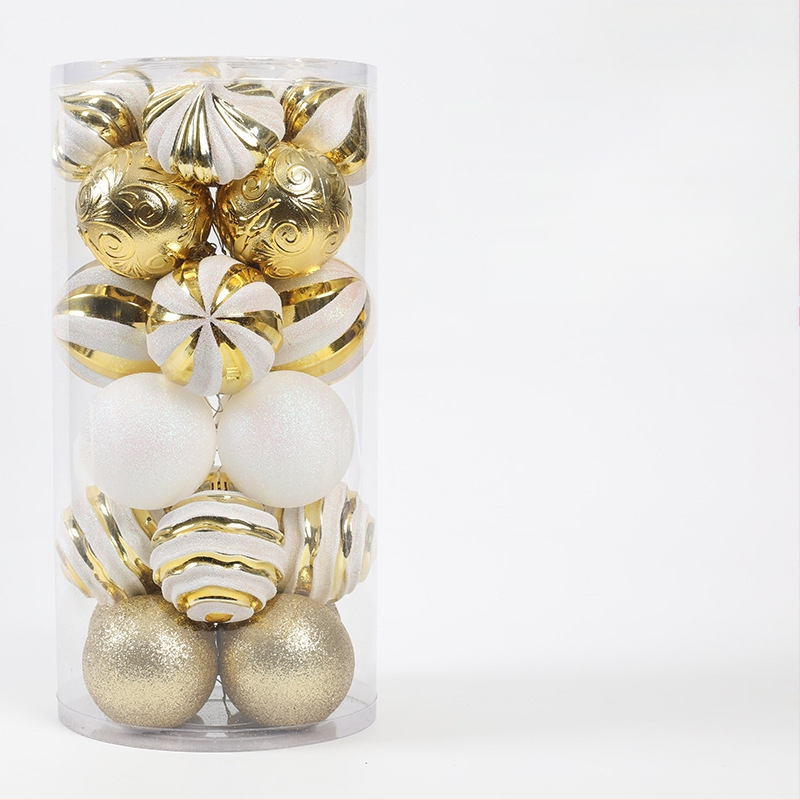 [Ексклузивно за внимателно подбрани] Празнични декорации Коледни топки Коледни висулки за елха Подаръчна кутия Трева Копринени прозрачни рисувани топки