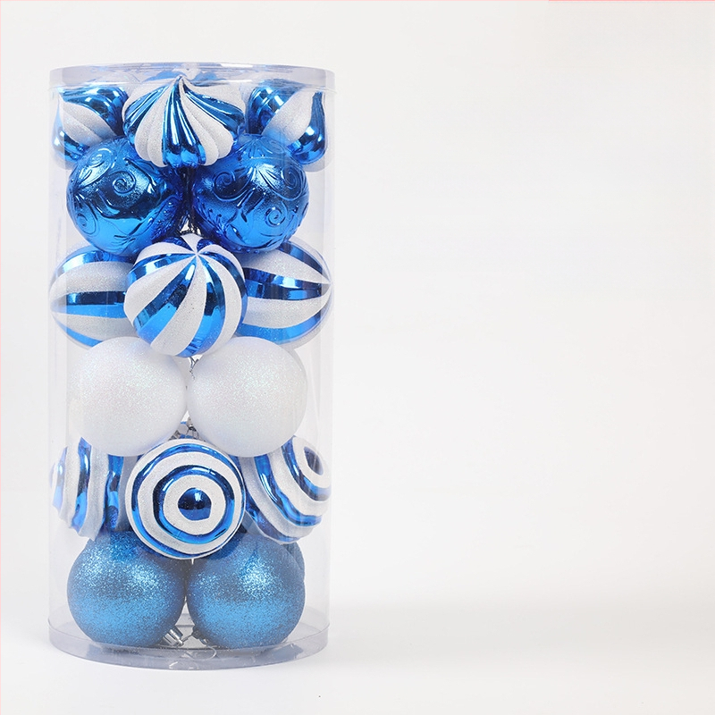 [Išskirtinė kruopščiai atrinkta] Šventinės dekoracijos Kalėdiniai kamuoliukai Kalėdų eglutės pakabukai Dovanų dėžutė Žolės šilko skaidrūs dažyti kamuoliukai